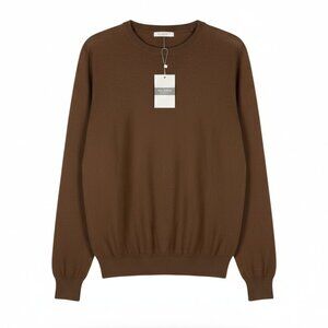 NWT Men's Brown Long Sleeve Lightweight Sweater - Size XL